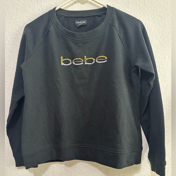Bebe Black Long Sleeves Top size M - Picture 1 of 8